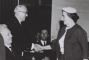 Golda Meir and President of EEC Walter Hallstein 1964