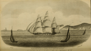HMS Atalante passing Sambro Nova Scotia by W. E. Bailey