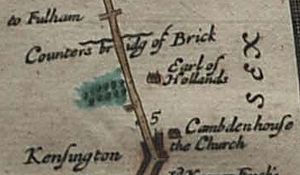 Holland House in an Ogilby map 1675