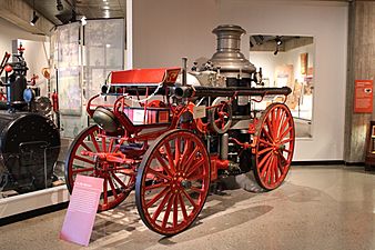 Horse drawn steam pumper fire engine at the Ohio History Center June 2022