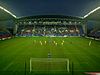 View of an evening match at Wigan Athletic's DW Stadium