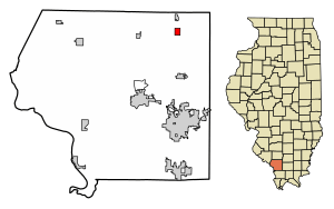 Location of Elkville in Jackson County, Illinois