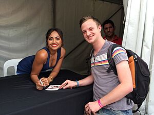 Jessica Mauboy and Fan, 2013 NRL Grand Final Week