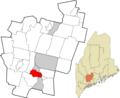 Kennebec County Maine incorporated and unincorporated areas Farmingdale highlighted