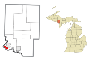 Location within Dickinson County