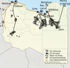 Libya location map-oil & gas 2011-en