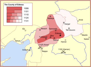 The expansion of the county of Edessa prior to 1131.