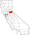 Map of California highlighting El Dorado County