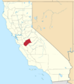 Map of California highlighting Merced County