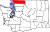 State map highlighting Whatcom County