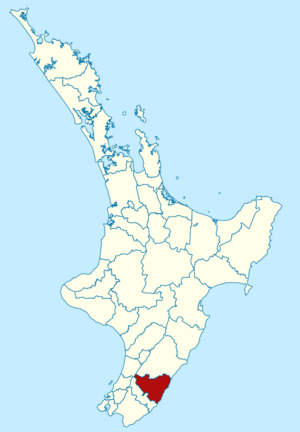 Masterton district within the North Island