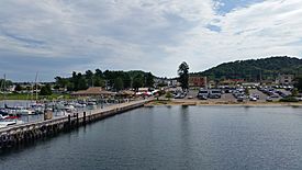 View of the downtown area from Munising Harbor