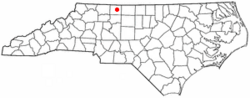 Location of Danbury, North Carolina
