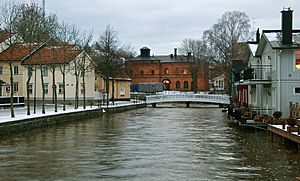 The Norrtälje River running across Norrtälje