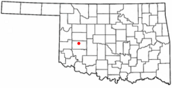 Location of Bessie, Oklahoma