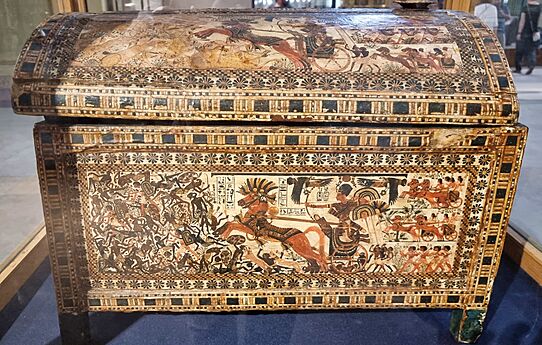 Painted wooden chest from the tomb of Tutankhamun, 1333-1323 BCE; Egyptian Museum, Cairo (3)