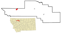 Location of Heart Butte, Montana