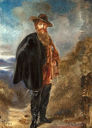Rebecca Dulcibella Orpen (1830-1923) - Edward Heneage Dering (1826–1892), Standing, in Boots and a Cloak (in the Highlands^) - 343161 - National Trust