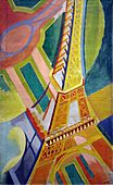 Robert Delaunay, 1926, Tour Eiffel, oil on canvas, 169 × 86 cm, Musée d'Art Moderne de la ville de Paris