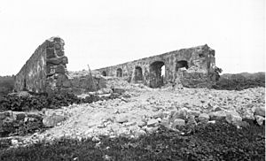 Ruins of the walls of Mission Santa Margarita, California, ca.1906 (CHS-4065)