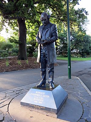 Sculpture of Ronald Campbell Gunn in City Park Launceston March 2015