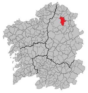 Situation of Abadín within Galicia