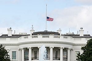 The United States Flag Flies at Half-Staff Atop the White House (48918934896)