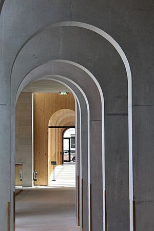 The elliptical cloisters of Exeter College, Cambridge