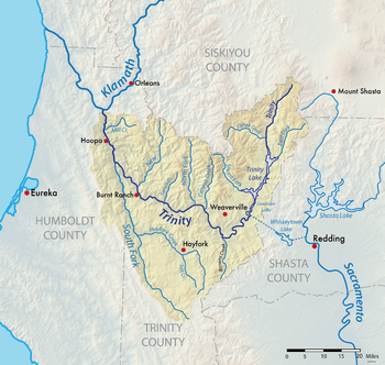 Trinity CA watershed map