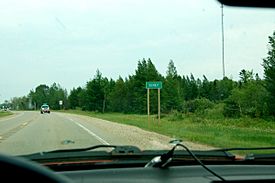 Sign at the western edge of Seney