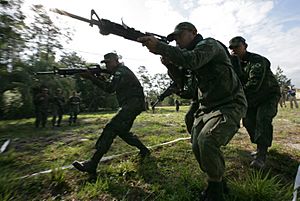 US Navy 090418-M-9743B-016 Brazilian marines demonstrate lane training techniques during a Partnership of the Americas 2009 training exercise