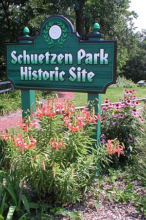 Welcome Sign at Schuetzen Park, Davenport, Iowa
