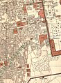 Western Wall area and Moroccan Quarter in the Old City of Jerusalem map by Survey of Palestine map 1-2,500 (cropped)