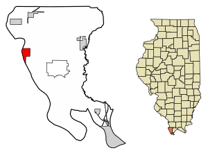 Location of Thebes in Illinois
