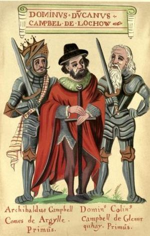 Archibald, Duncan, and Colin Campbell - from the Black Book of Taymouth, facing page 9