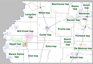 Ashley County Arkansas 2010 Township Map large