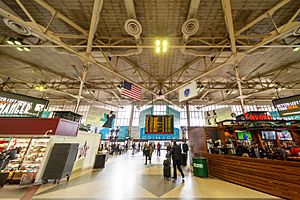 Boston South Station concourse in 2020