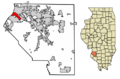 Clair County Illinois Incorporated and Unincorporated areas Sauget Highlighted