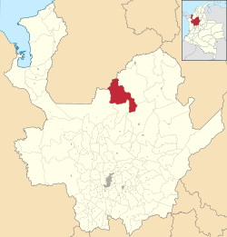 Location of the municipality of Taraza in Antioquia Department.