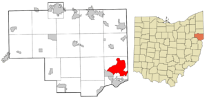 Location of Calcutta in Columbiana County and in the State of Ohio