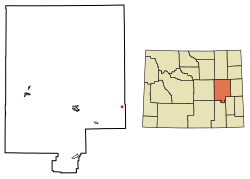 Location of Lost Springs in Converse County, Wyoming.