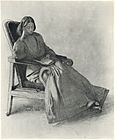 Dante Gabriel Rossetti drawing of Elizabeth Siddal reading