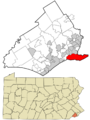 Delaware County Pennsylvania incorporated and unincorporated areas Tinicum highlighted