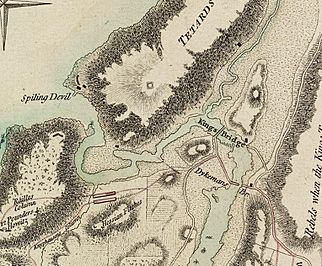 Detail of Battle Of Fort Washington Map By Sauthier