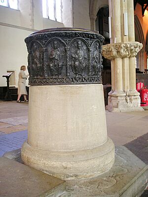 Dorchester Abbey Normannisches Taufbecken