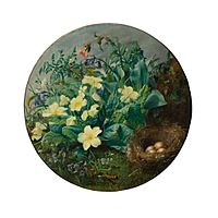 ELOISE HARRIET STANNARD (BRITISH 1828-1915) WILD FLOWERS AND BIRD'S NEST Signed, oil on canvas