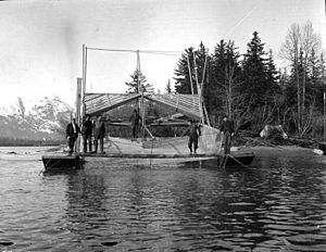 Fishwheel on the Taku River, Alaska May 5, 1908 (COBB 158)