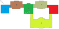 Floor plan of Buda Castle with Palatinal Crypt and annotation letters