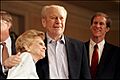 Gerald Ford is embraced by his wife Betty Ford