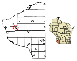 Location of Bloomington in Grant County, Wisconsin.